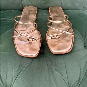 BAMBOO Gold Strappy Women's Sandals